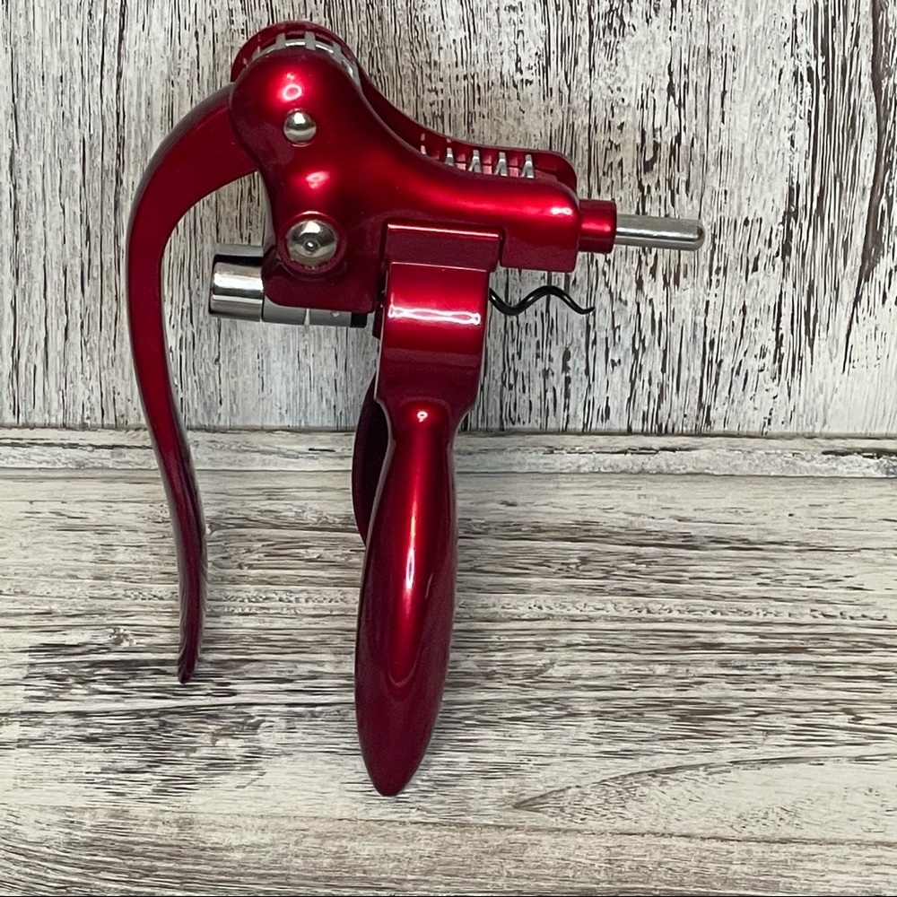 Red Lever Corkscrew Wine Opener